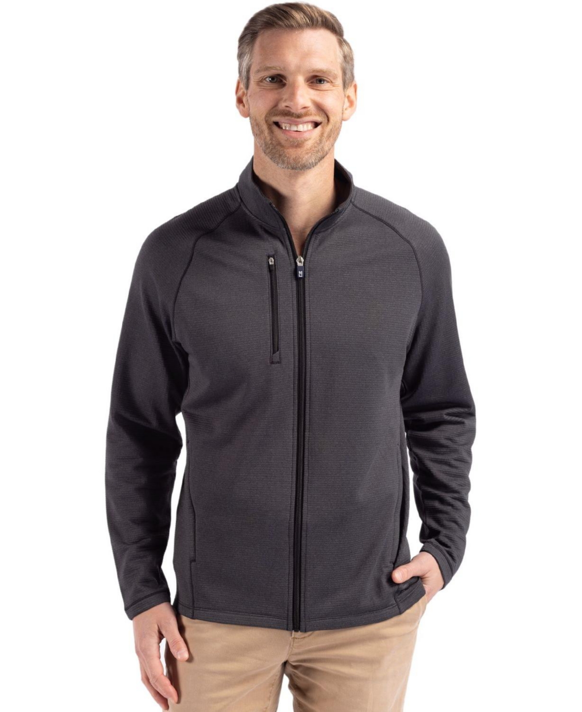 Men's Peshastin Fleece Recycled Full Zip Jacket - Navy blue heather