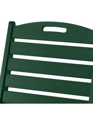 5-Piece HDPE Round Patio Dining Table Set with Foldable Chairs