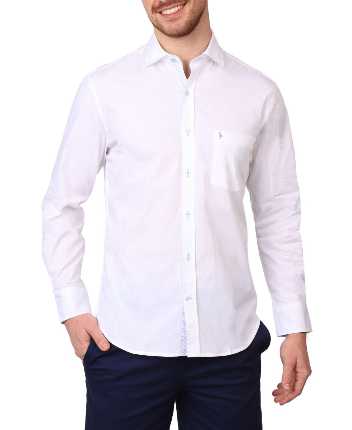 Men's Solid Long Sleeve Shirt - Dove white