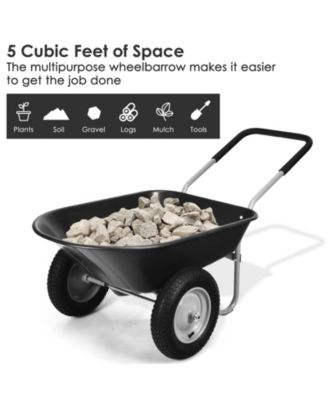 2 Tire Garden Cart Heavy Duty Dolly Utility Wheelbarrow