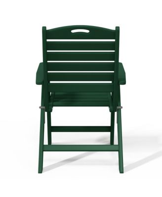 7-Piece HDPE Rectangular Patio Dining Table Set with Foldable Chairs