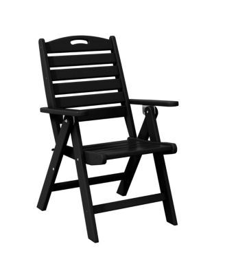 5-Piece HDPE Square Patio Dining Table Set with Foldable Chairs