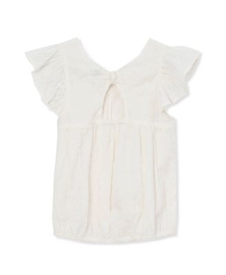Girls Woven Eyelet Top