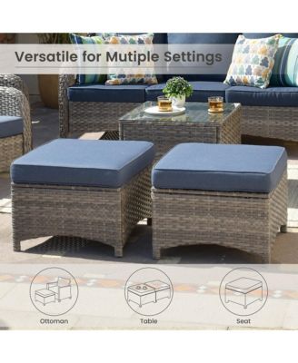 6 Pcs Outdoor Patio Furniture Set,High Back Sofa and Swivel Chairs Set