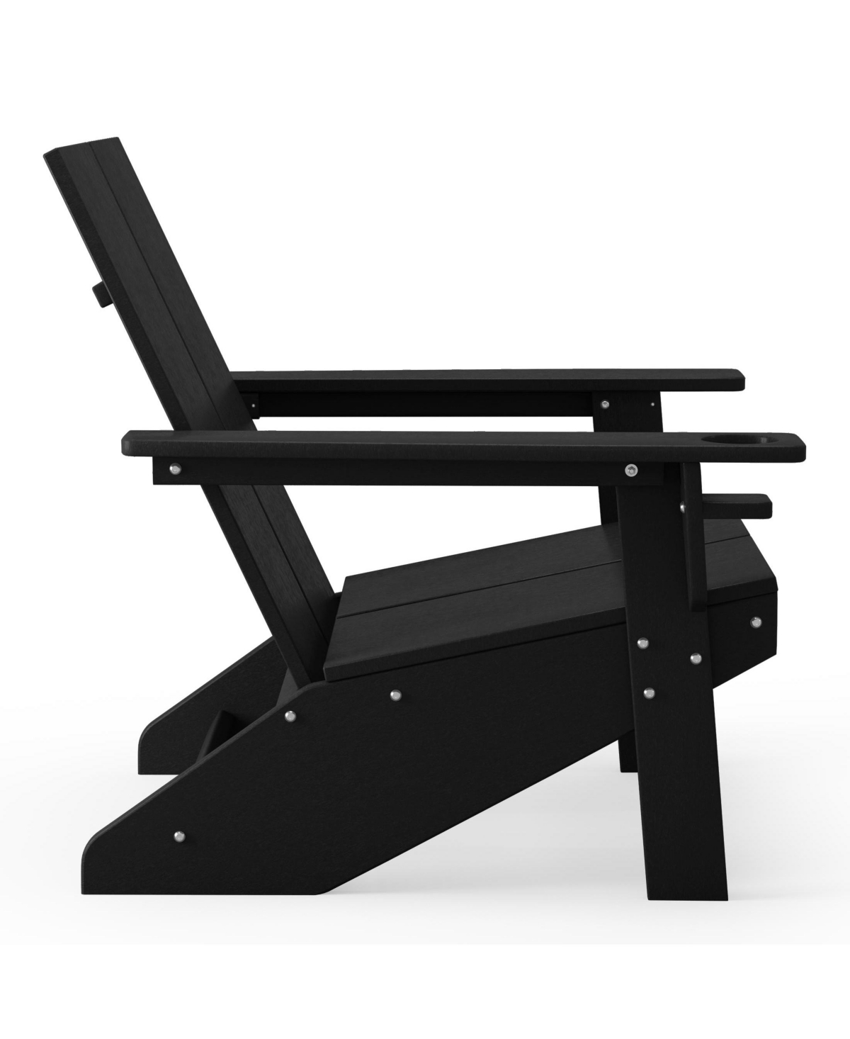 Outdoor Hdpe Modern Adirondack Chair with Cup Holder (Set of