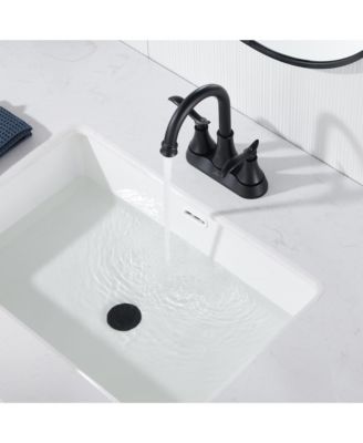 4 Inch 2-Handle Centerset Bathroom Sink Faucet with Drain and Supply Hose Faucet Mixer Double Handle Tap Deck Mounted Oil Rubbed Bronze