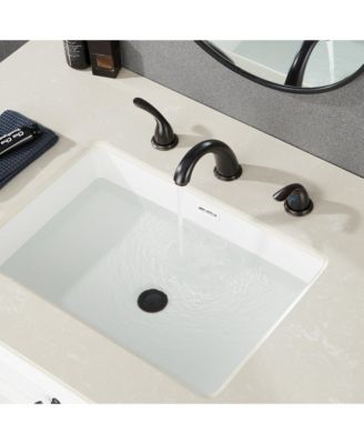 Oil Rubbed Bronze Centerset Double Handle Bathroom Faucet with Pop-Up Drain