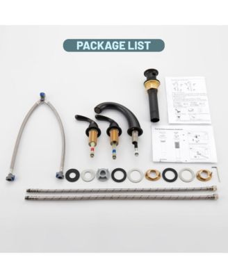 Oil Rubbed Bronze Centerset Double Handle Bathroom Faucet with Pop-Up Drain