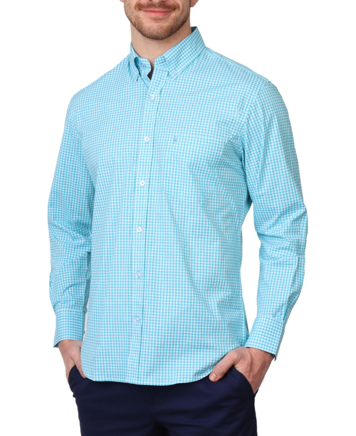 Men's Signature Gingham Long Sleeve Shirt - Tangerine