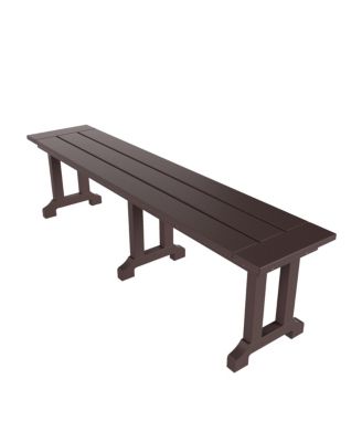 6-Piece HDPE Rectangular Patio Dining Table Set with Foldable Chairs and Patio Bench