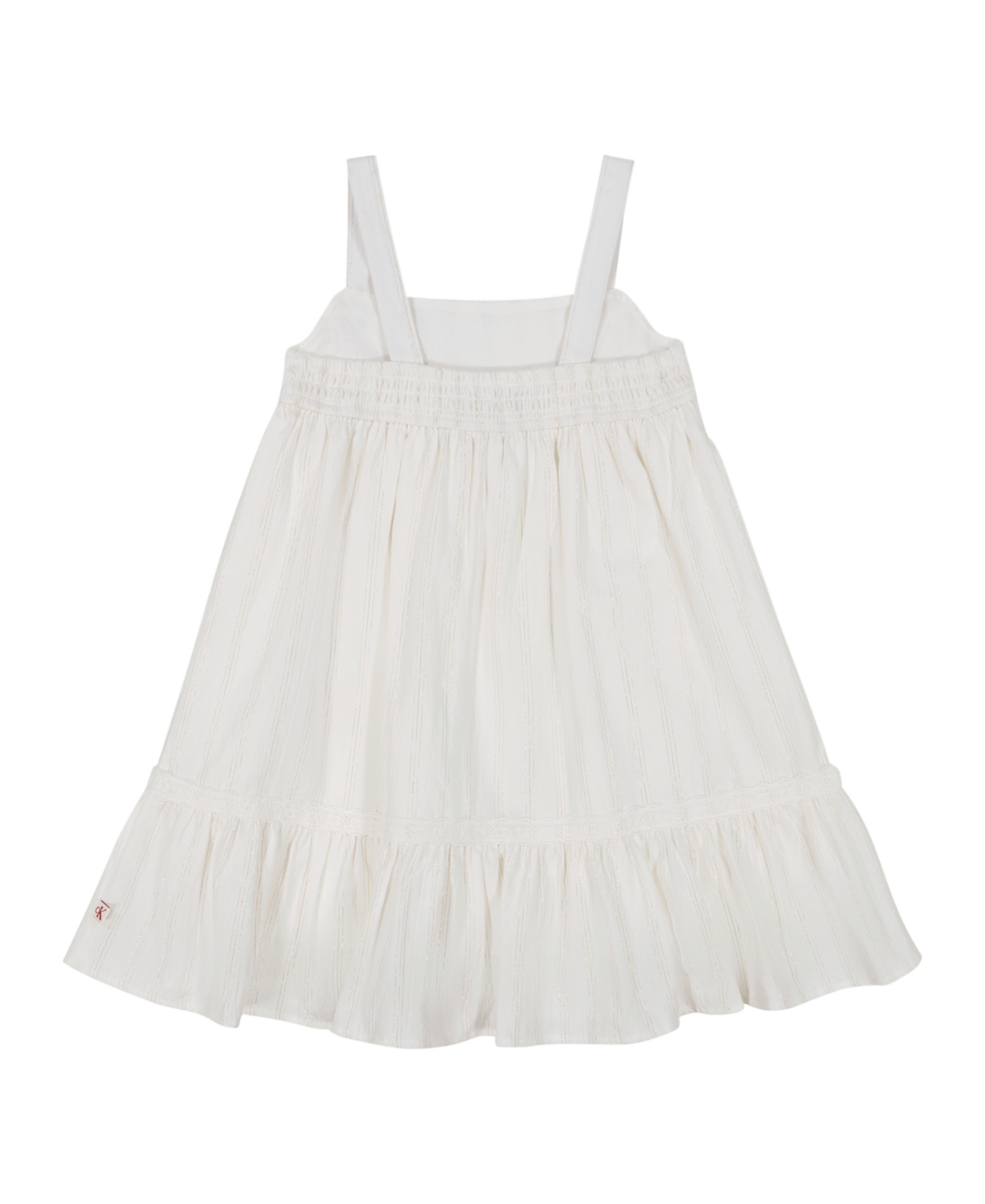 Shop Calvin Klein Toddler And Little Girls Lurex Crochet Stripe Strappy Sundress In Egret