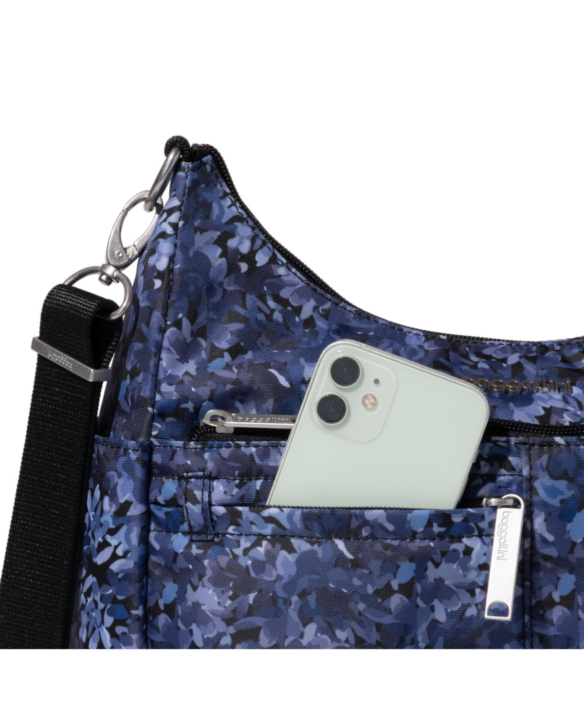 Baggallini Securtex Anti-theft Free Time Crossbody Bag In Indigo Petal