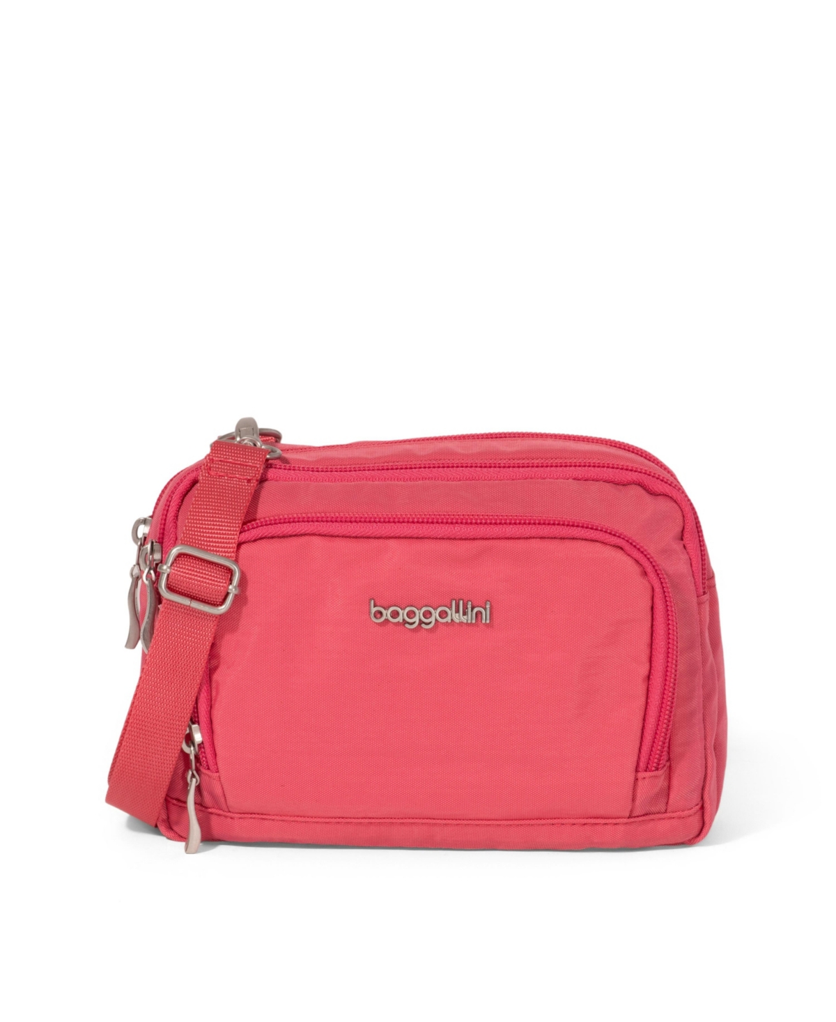 Baggallini Trifecta Rfid Wallet Crossbody Bag In Flamingo