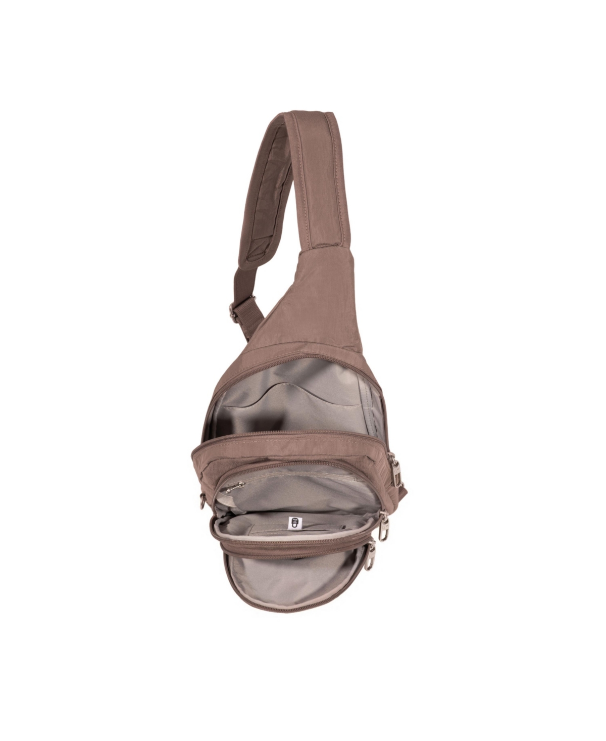 Baggallini Securtex Anti-theft Multi Zip Sling Bag In Portobello