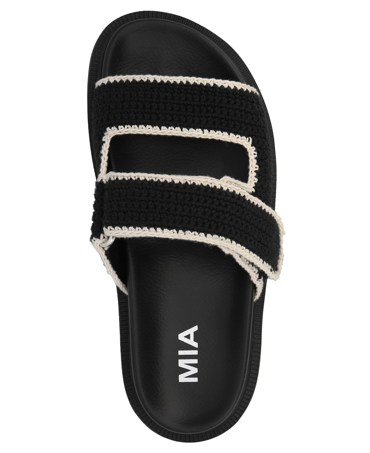 Mia Gabri Knit Sandal In Black,cream