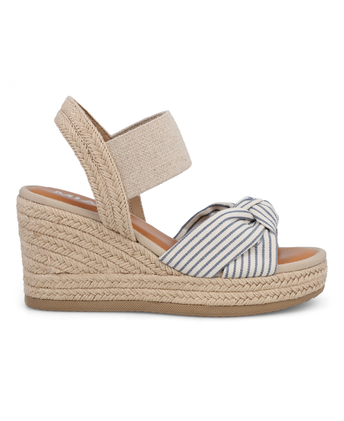 Mia Belinda Espadrille Wedge Sandal In Natural,offwhite,navy