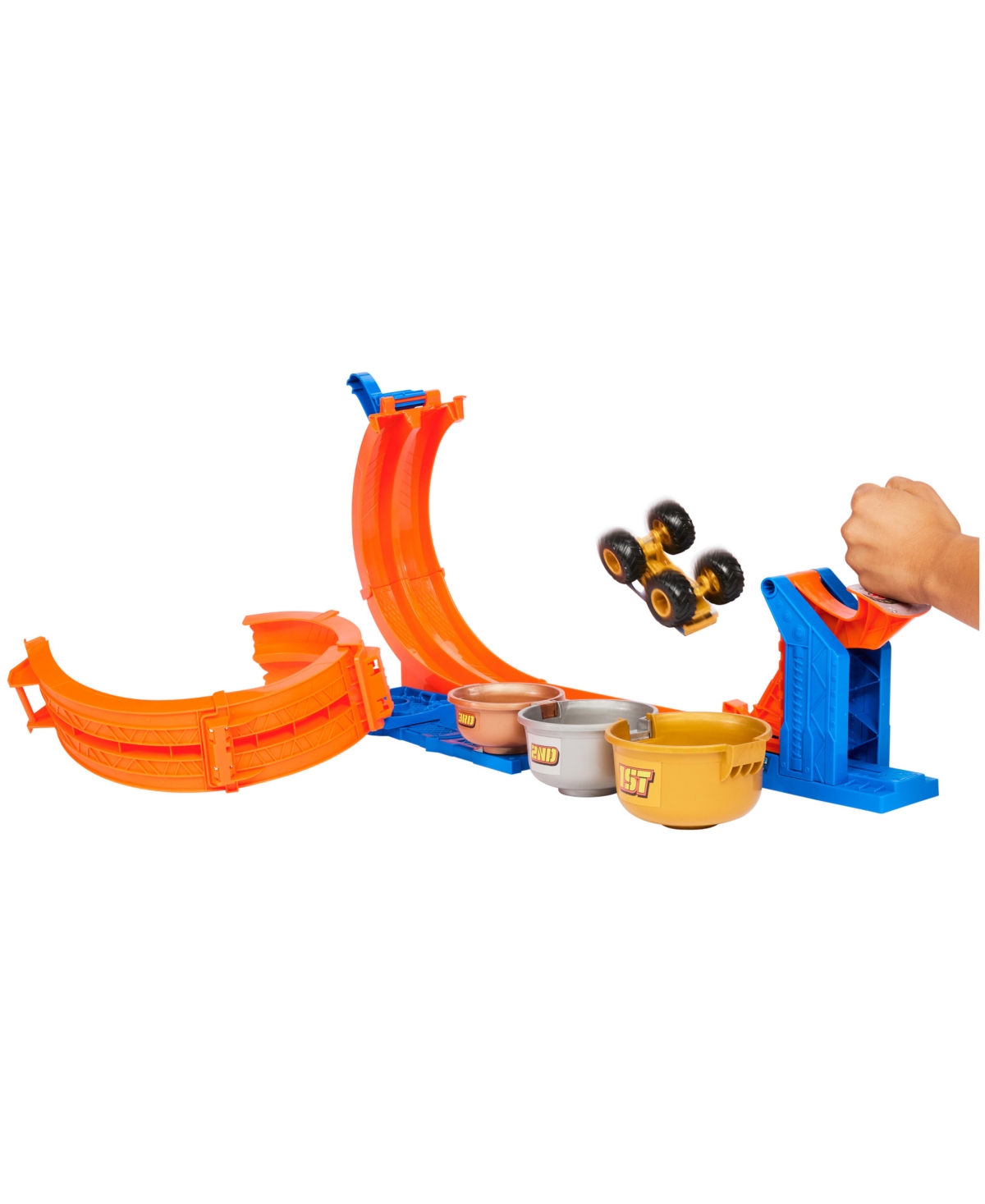 Hot Wheels Monster Trucks Loop-and-flip Trophy Challenge Playset With Die-cast Bigfoot Toy Truck In Multi-color