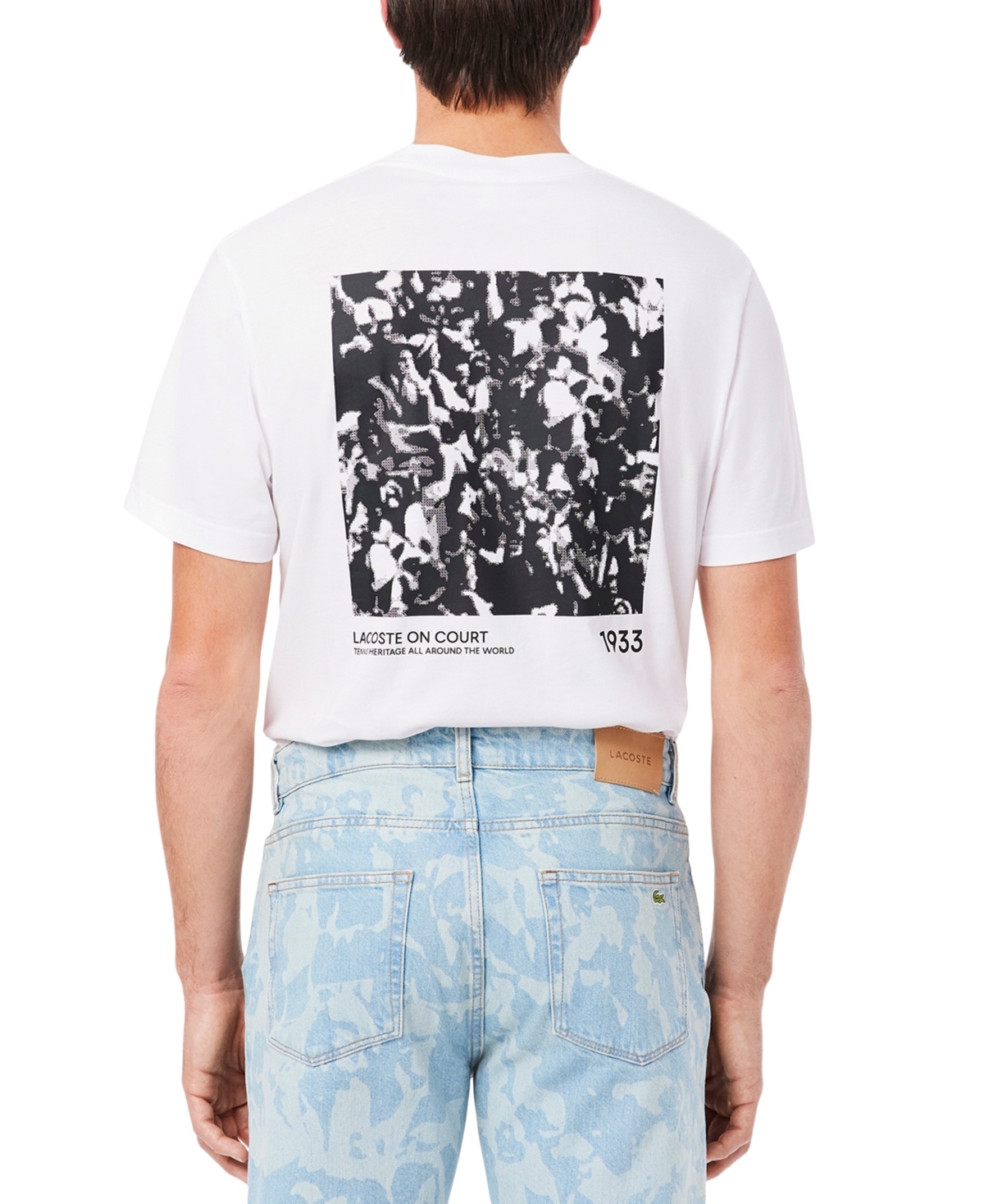 Lacoste Men's Print Motif Jersey T-shirt - 4xl - 9 In 001 - White