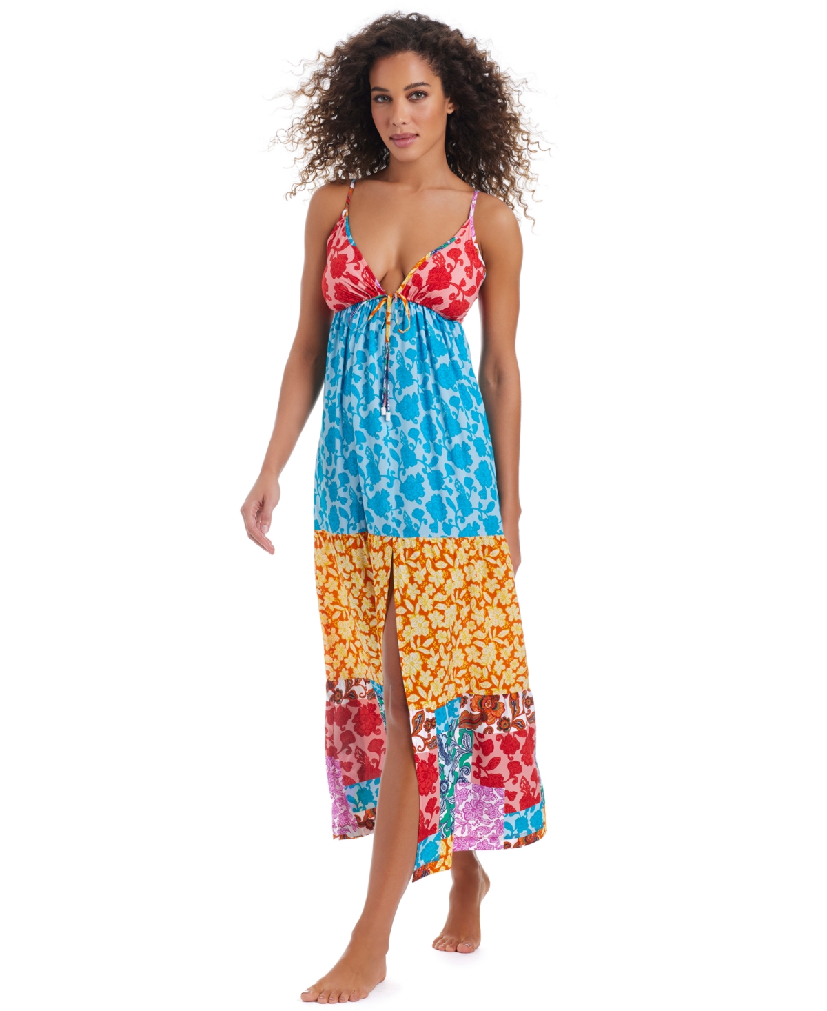 Bar Iii Women's Beachside Boheme Tiered Maxi Dress Swim Cover-up, Exclusively At Macy's