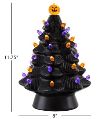 12" Halloween Tree with Jack-O-Lantern Topper
