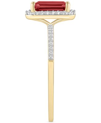 Blue Topaz (2 ct. t.w.) & Lab Created White Sapphire (1/4 ct. t.w.) Statement Ring in 10k Yellow Gold