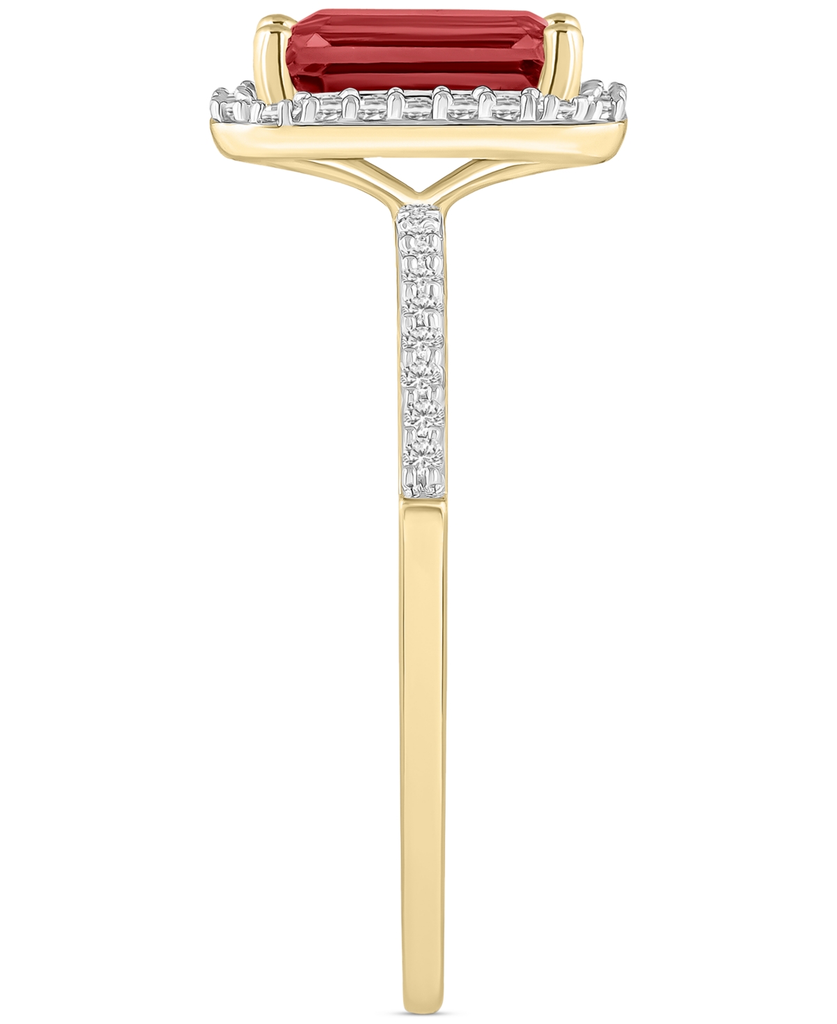 Macy's Blue Topaz (2 Ct. T.w.) & Lab Created White Sapphire (1/4 Ct. T.w.) Statement Ring In 10k Yellow Gol In Garnet