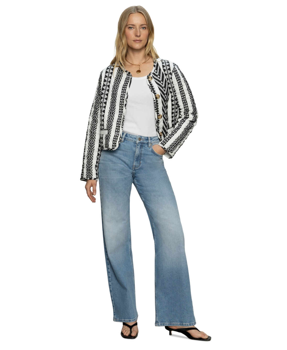 Women's Crafted Coco Quilted Button-Front Jacket - Crafted Stripe
