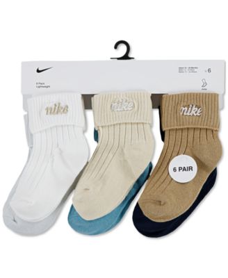 Baby Boys Rib Turn-Cuff Socks, 6 Pack 