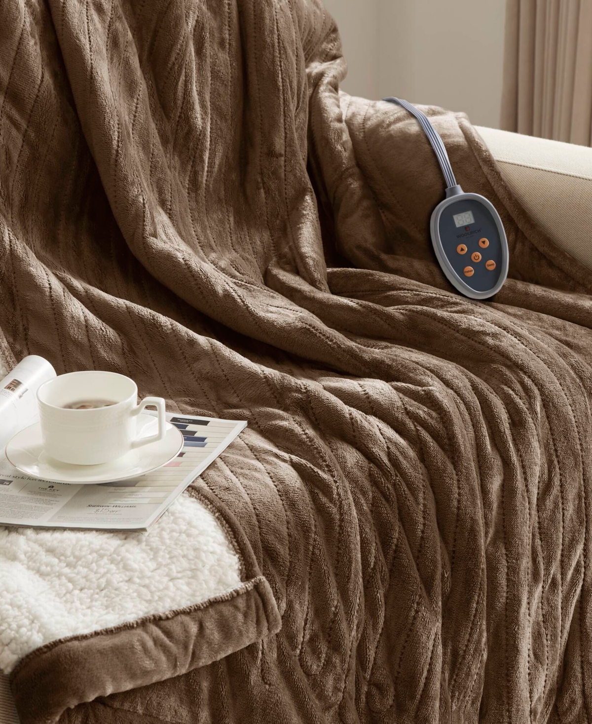 Woolrich Electric Reversible Plush to Berber Blanket