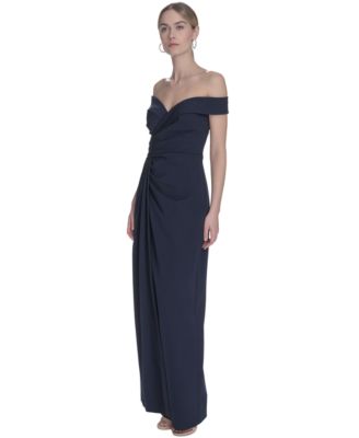 Women's Off-The-Shoulder Crepe Gown