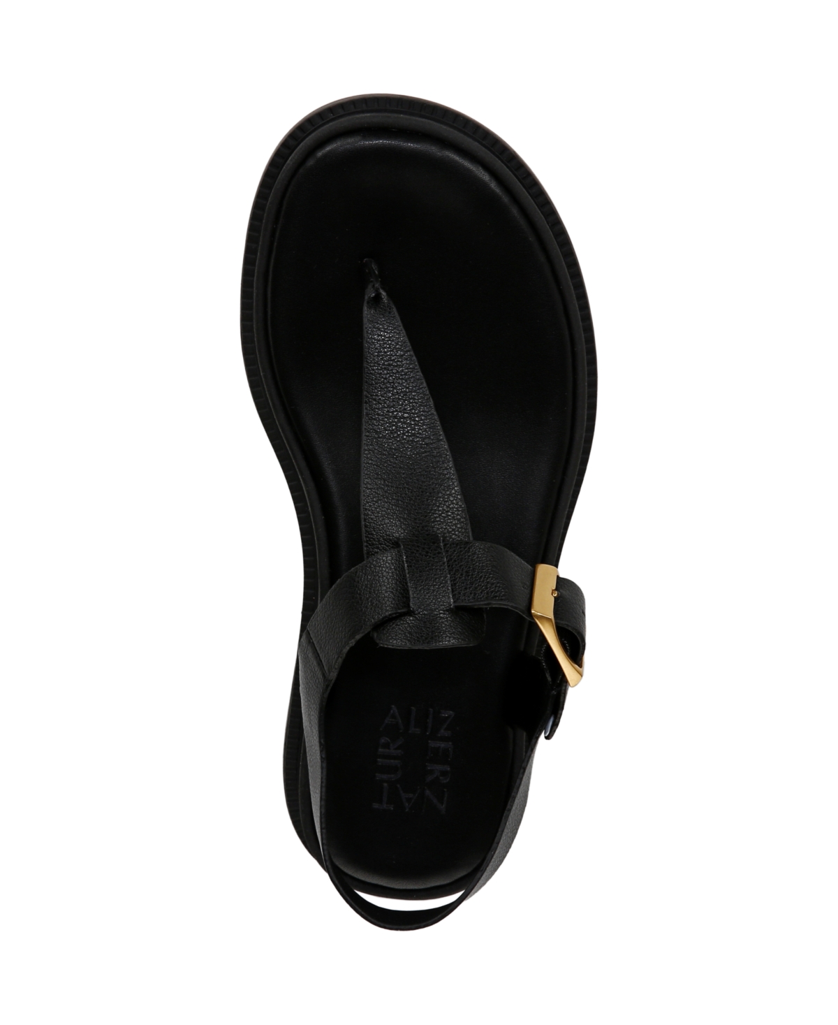 Naturalizer Alyssa T-strap Platform Sandal In Black Faux Leather