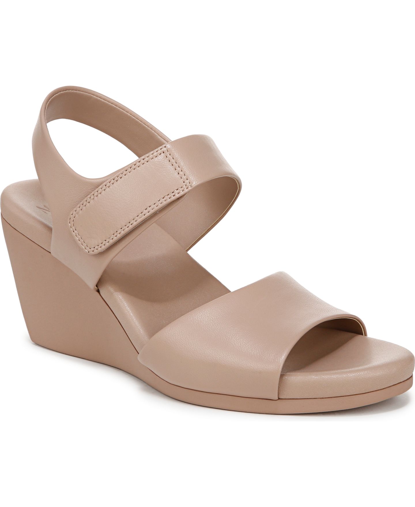 Женские сандалии Naturalizer Imani Open Round Toe Wedge, цвет: Розовато-лиловый кожаный — фото 1