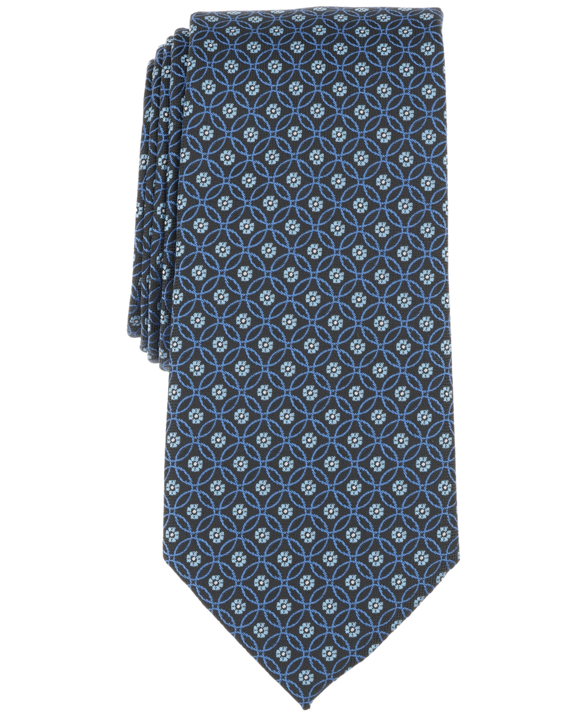 Men's Milone Medallion Tie, Exclusively at Macy's - Black