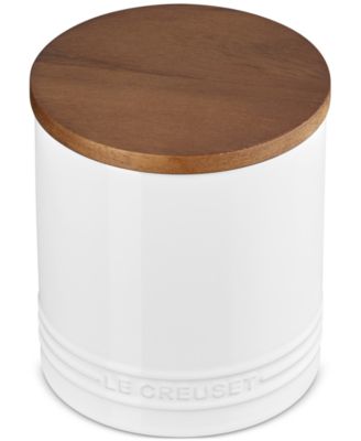 Stoneware Signature Canister with Wood Lid, 1.2-Qt.