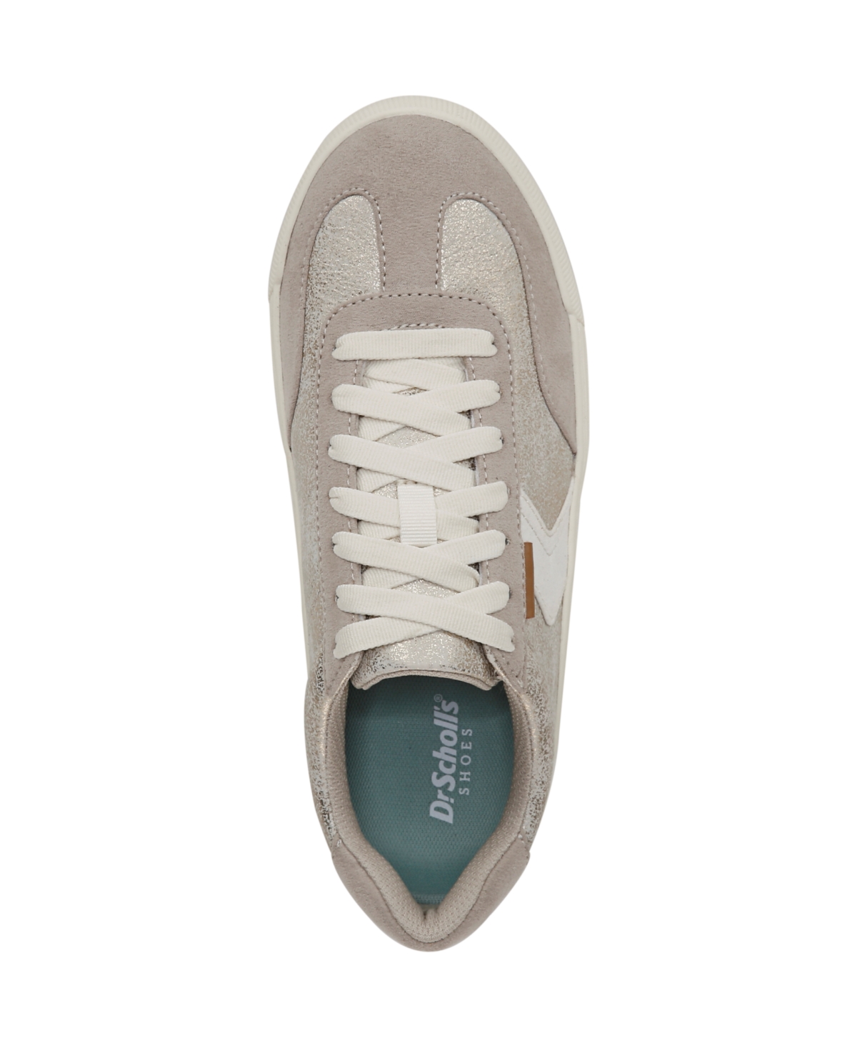 Shop Dr. Scholl's Women's Time Off Win Lace Up Platform Sneakers In Oyster Faux Leather,microfiber
