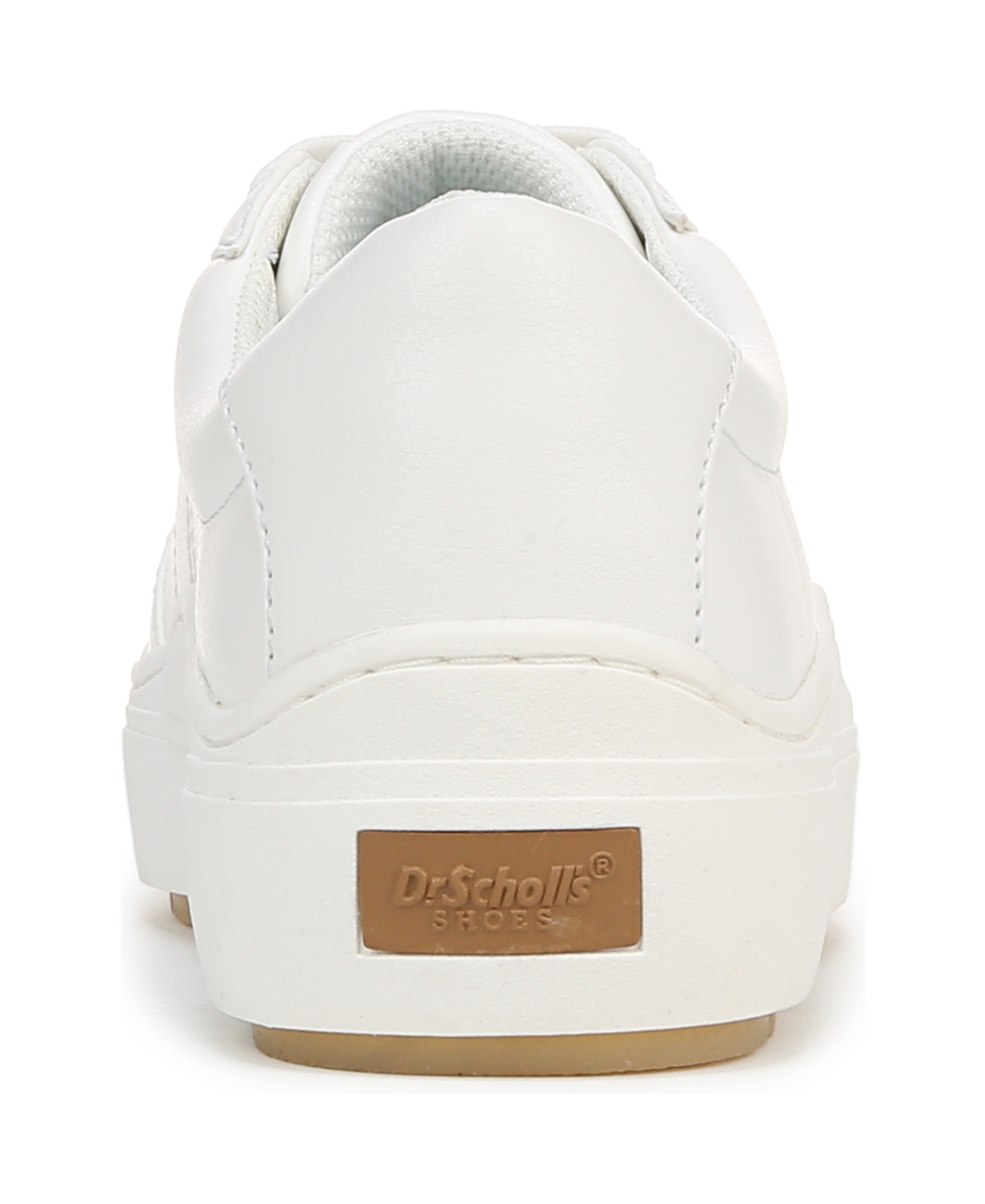 Shop Dr. Scholl's Women's Time Off Win Lace Up Platform Sneakers In White Sand Faux Leather