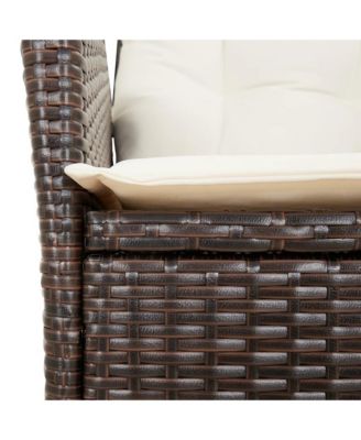 Reclining Garden Chair Set of 2 Brown