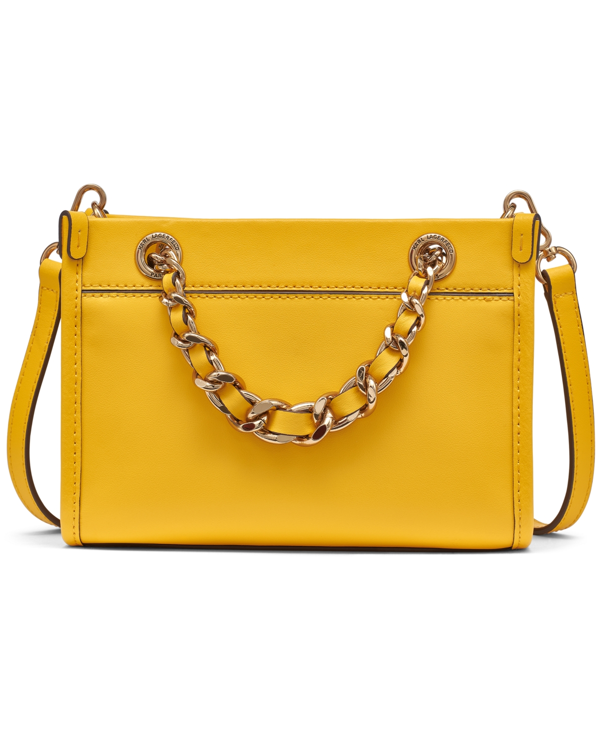 Karl Lagerfeld Savoie Leather Small Crossbody Bag In Sunflower