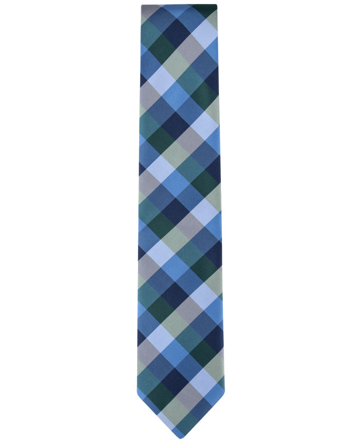Мужской галстук Tommy Hilfiger Buffalo Plaid Tartan Tie, цвет: Зелёный — фото 2