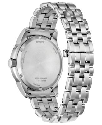 Men's Classic Calendrier Silver-Tone Stainless Steel Bracelet Watch 41.8mm