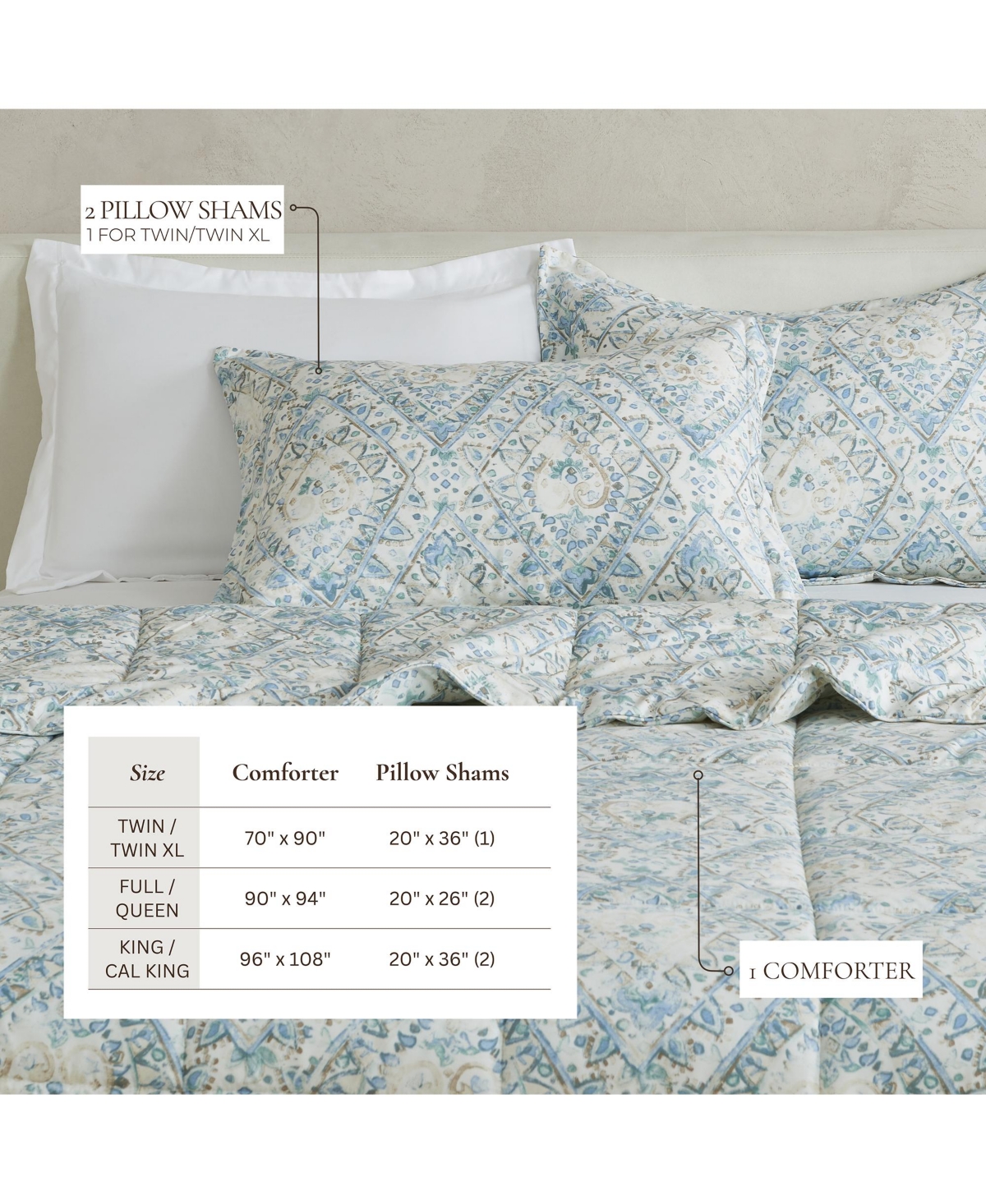 Linery & Co. Reversible Down Alternative Printed Comforter Set