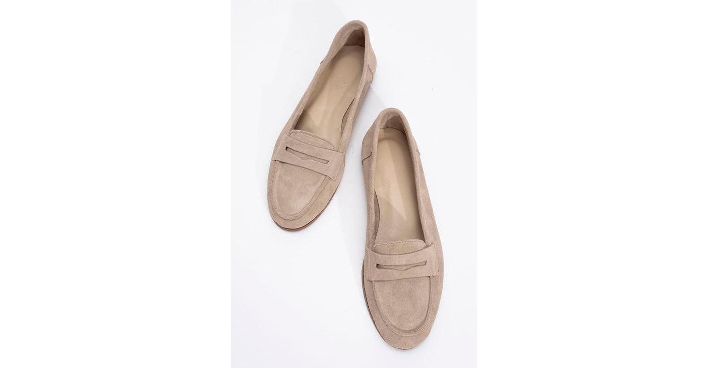 Женские туфли Forever & Always Shoes Dorothy Leather Loafer, цвет: Бежевый замшевый кожаный — фото 4