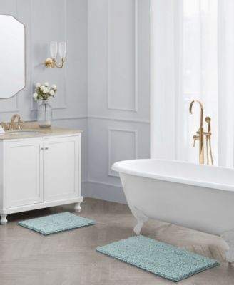 Laura Ashley Astor Chenille Bath Mats In Coral