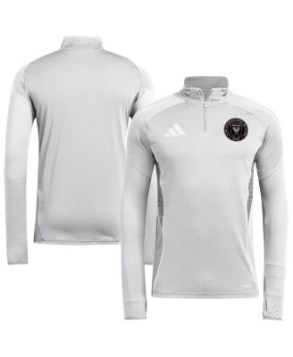 adidas - Men's Silver Inter Miami CF 2025 Quarter-Zip Long Sleeve Training Top