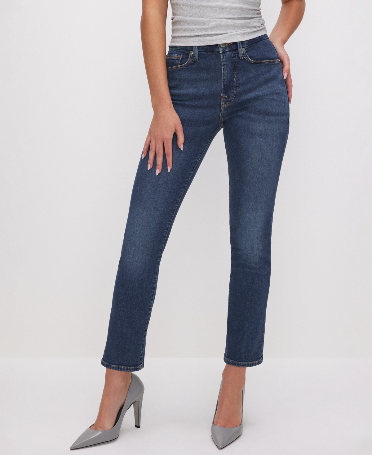 GOOD AMERICAN WOMEN'S GOOD LEGS STRAIGHT JEANS 