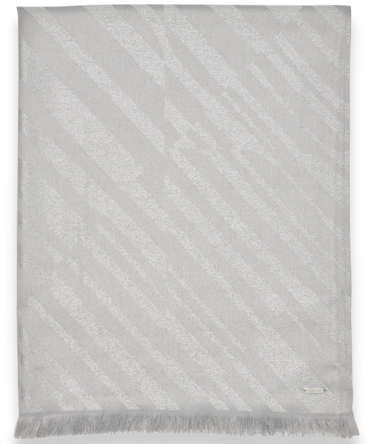 Calvin Klein Bias Geometric Metallic Scarf In Gray
