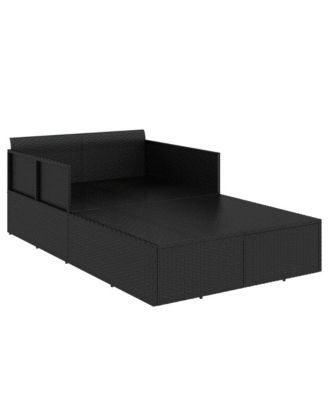 Sunbed with Cushions 71.7"x46.5"x24.8" Poly Rattan Outdoor Lounger