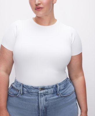 Sculpting Crewneck Short-Sleeve Bodysuit, Regular & Plus Size