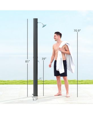 7.1FT Slolar Heated Outdoor Shower, 9.2 Gal Outdoor Solar Shower
