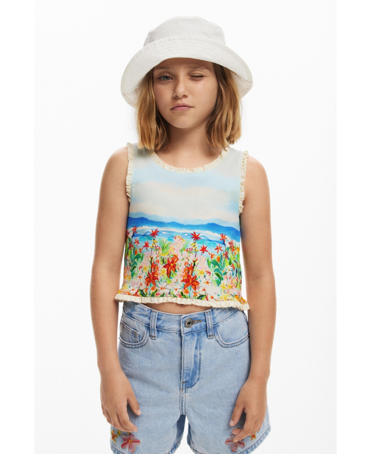 Desigual Girls Girls's Landscape print T-shirt - Multi